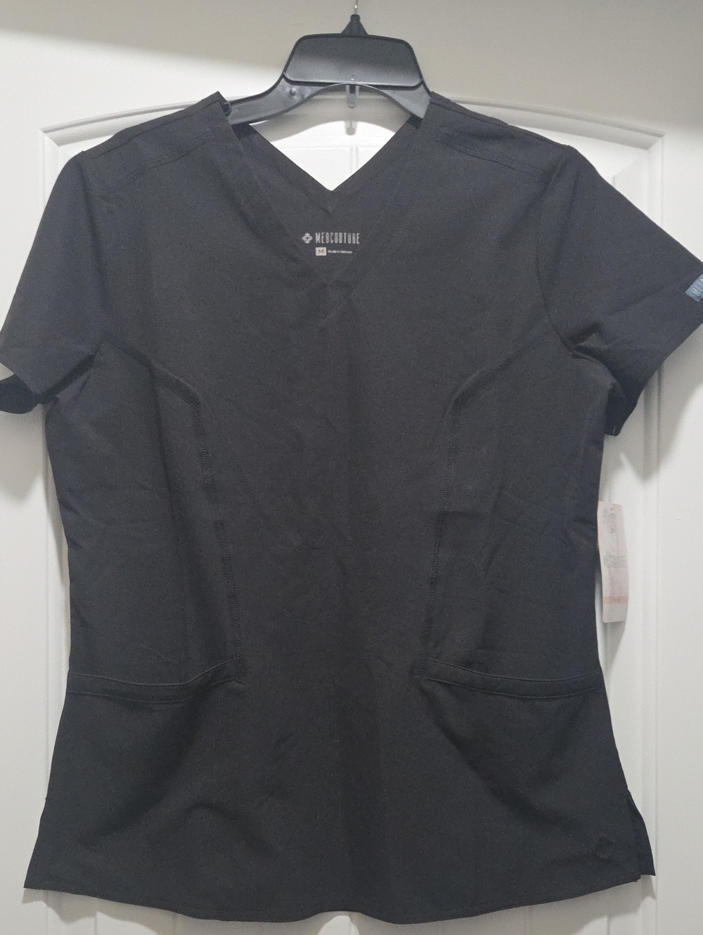 Med Couture Black V-Neck Work Scrub Top